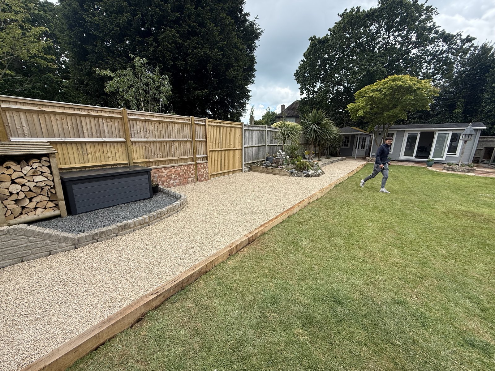 Sleeper Edging and decretive gravel area — after